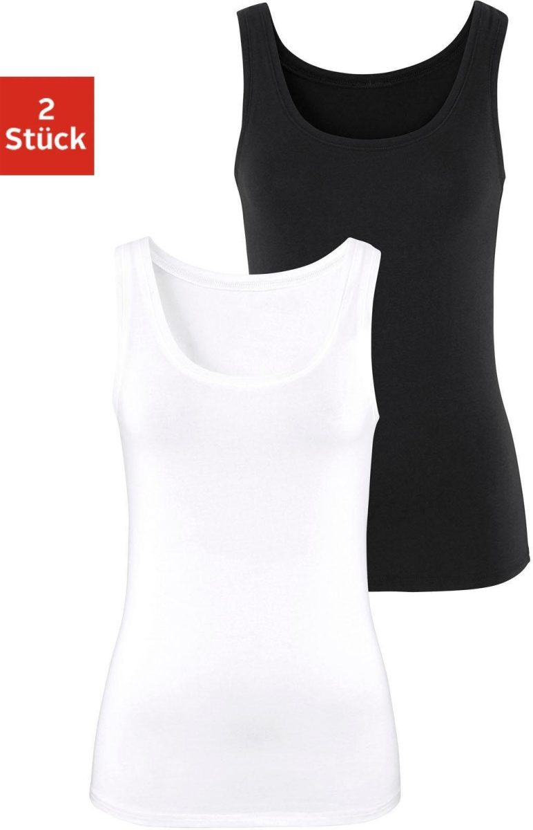 Vivance Tanktop elastische katoenkwaliteit (Set van 2)