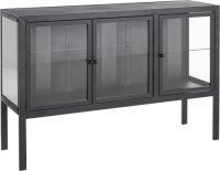 Leonique Dressoir Ashlee van mooi metaal gemaakt, met glasplateaus en glasdeuren, breedte 139 cm