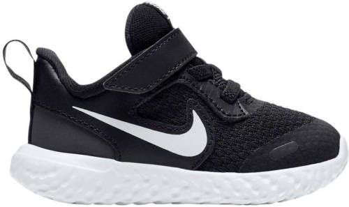 Nike Revolution 5 (TDV) leren sneakers zwart/wit