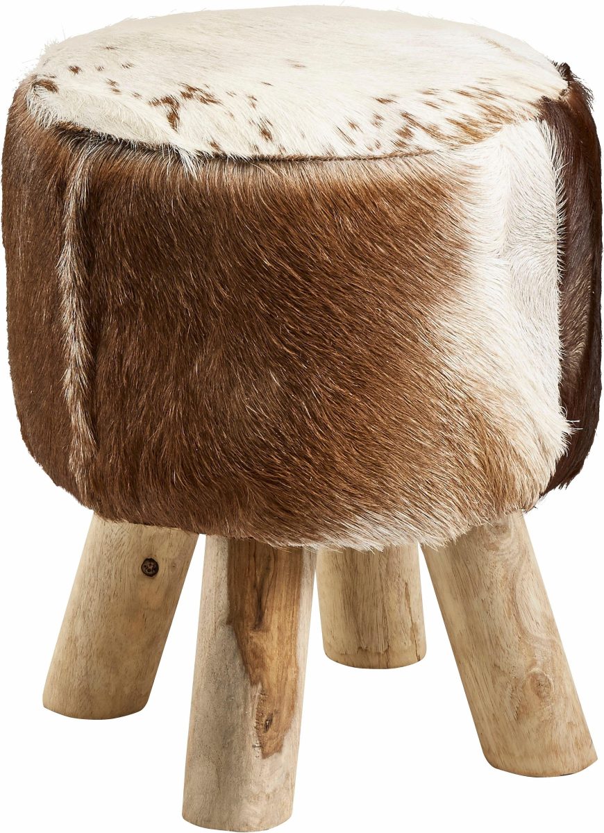 Home affaire Hocker Koeienhuid met houten poten