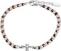 Firetti Edelstalen armband Kruis met hematiet
