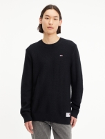 Tommy Jeans Trui met ronde hals, kabeltricot, zwart