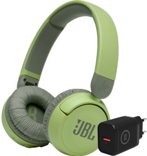 JBL JR310BT Groen + BlueBuilt Quick Charge Oplader met Usb A Poort