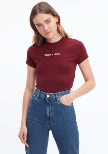 Tommy Jeans Shirt met korte mouwen TJW BABY SERIF LINEAR SS met Tommy Jeans logo-opschrift voor