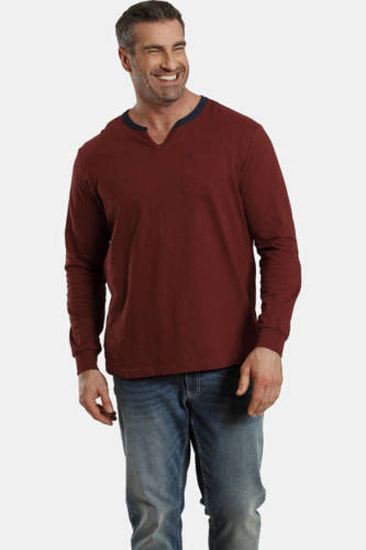 Charles Colby longsleeve EARL FALKON Plus Size donkerrood