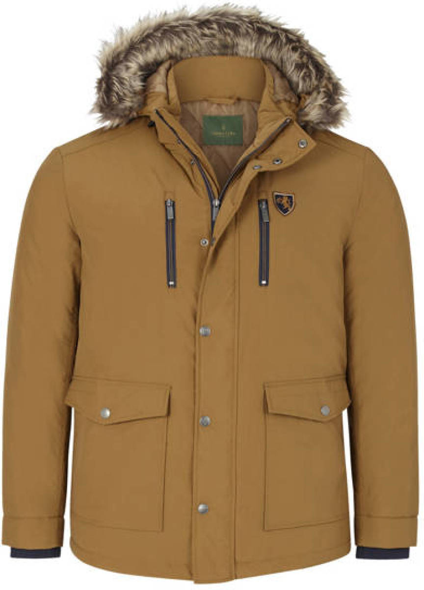 Charles Colby winterjas SIR CLARENCE Plus Size donkergeel