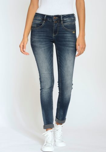 GANG Skinny fit jeans Mora met 3-knoopsluiting en pas voor