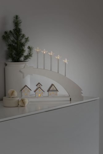 Konstsmide Led-raamkandelaar Led Houten silhouet, "Komeet" (1 stuk)