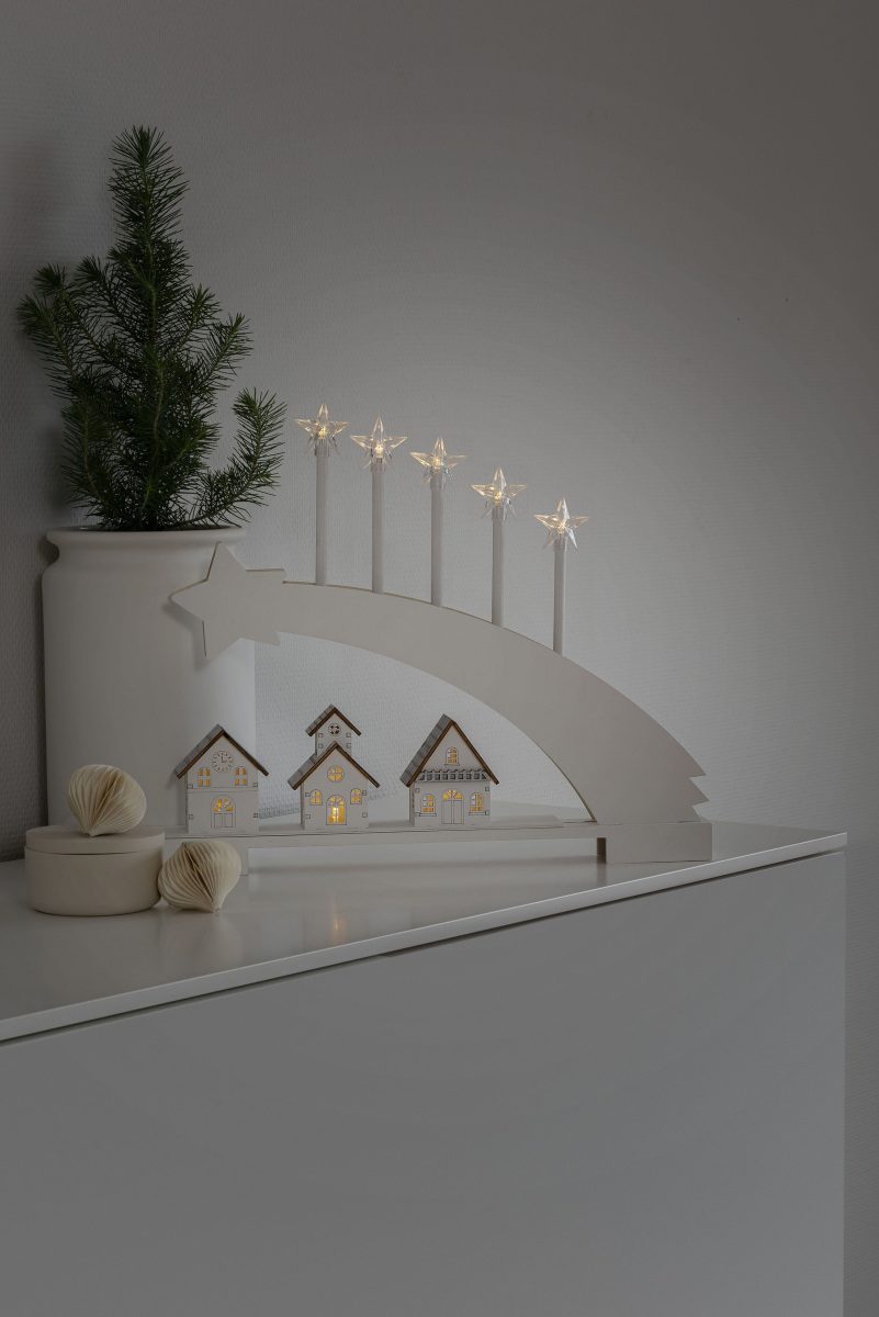 Konstsmide Led-raamkandelaar Led Houten silhouet, "Komeet" (1 stuk)
