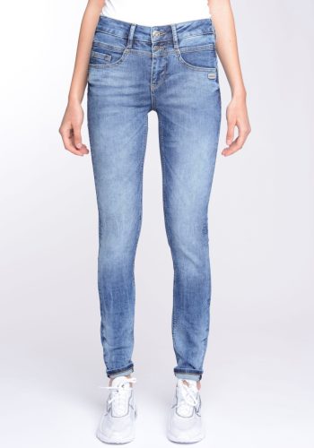 GANG Skinny fit jeans Mora met 3-knoopsluiting en pas voor