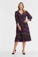 Miljuschka by Wehkamp midi jurk met paisley print paars
