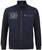 Jan Vanderstorm +FIT Collectie sweatvest SIVID Plus Size met printopdruk donkerblauw