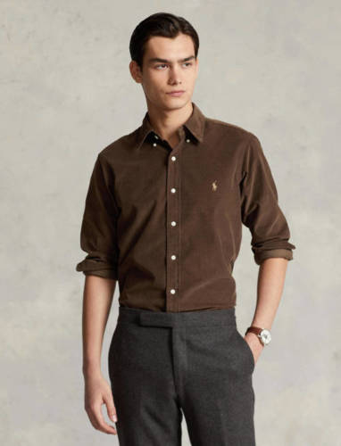 Polo ralph lauren corduroy regular fit overhemd chocolate mousse