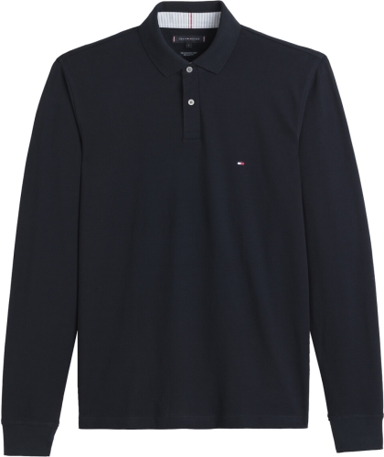 Tommy hilfiger Rechte polo met lange mouwen, piqué tricot 1985