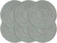 VidaXL Placemats 6 st rond 38 cm jute olijfgroen
