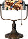 Clayre & Eef Tiffany Bankierslamp Met Libelle - Oranje, Groen, Rood, Blauw, Paars - Glas, Metaal
