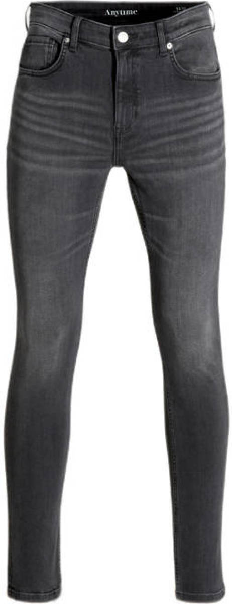 anytime skinny jeans donkergrijs