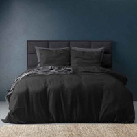 Dekbed Discounter Dekbedovertrek Egyptisch Katoen Lits-jumeaux (240x200/260 cm + 2 Kussenslopen), Kleur: Zwart Dekbedovertrek