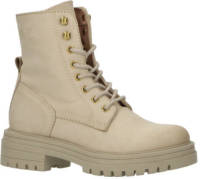 Ps poelman leren veterboots beige
