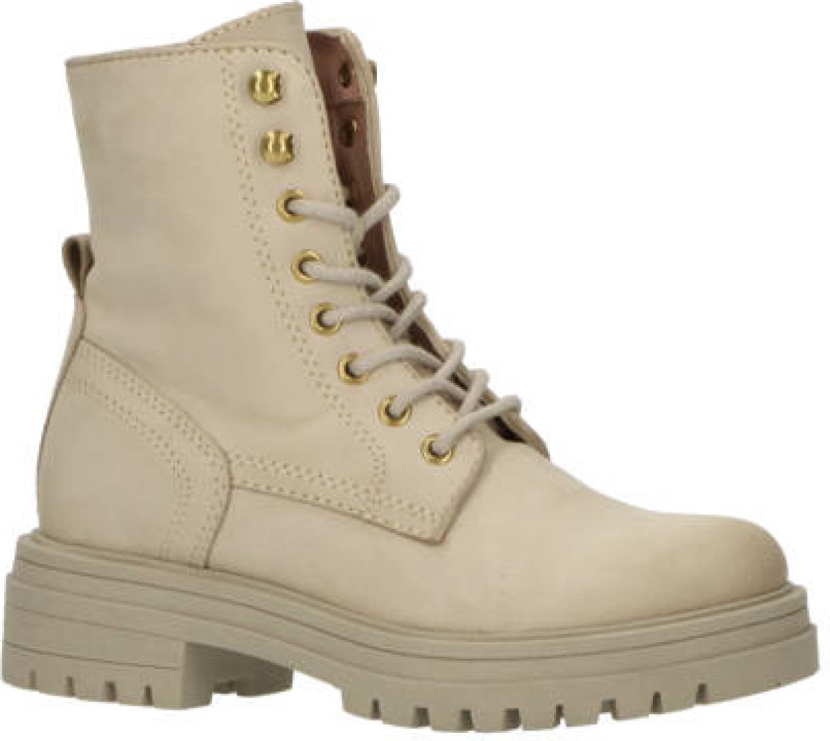 Ps poelman leren veterboots beige