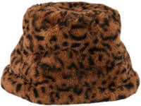 little PIECES bucket hat LPNIA met panterprint bruin