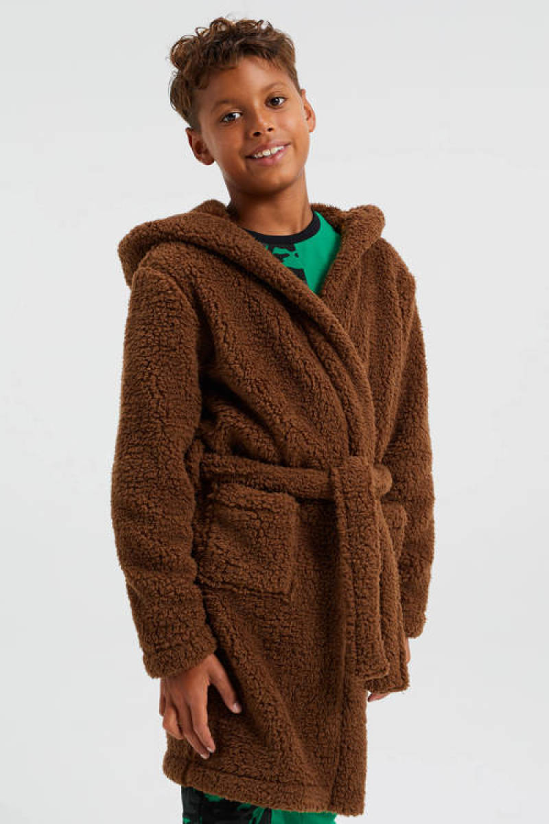 WE Fashion badjas bruin