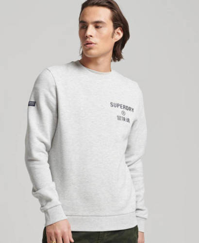 Superdry sweater met logo glacier grey marl