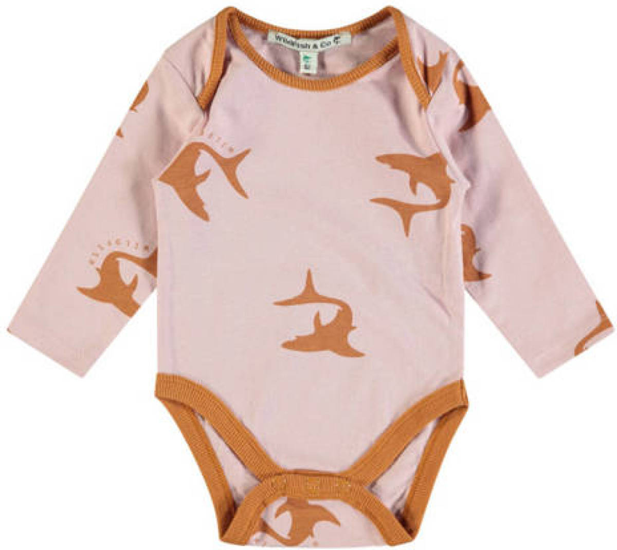 Wildfish romper met all over print lichtroze/bruin