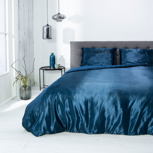 Fresh & Co Dekbedovertrek Silk Satin - Blauw Lits-jumeaux (240 x 220 cm + 2 kussenslopen)