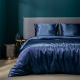 Fresh & Co Dekbedovertrek Silk Satin - Blauw Lits-jumeaux (240 x 220 cm + 2 kussenslopen)