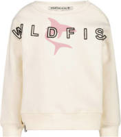 Wildfish sweater met printopdruk ecru/lichtroze