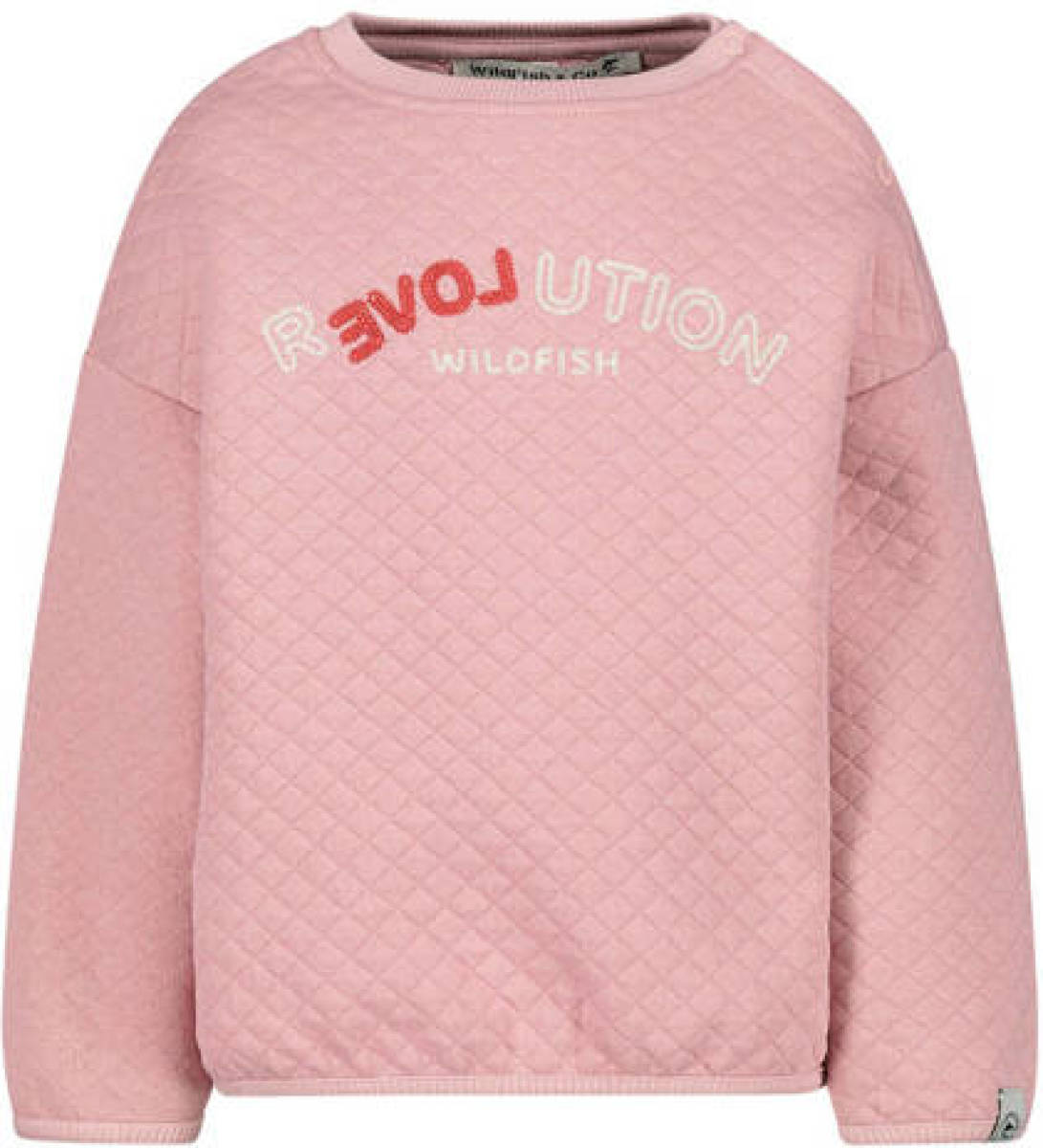 Wildfish sweater met tekst lichtroze