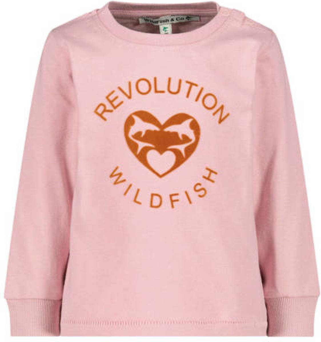 Wildfish longsleeve van biologisch katoen lichtroze