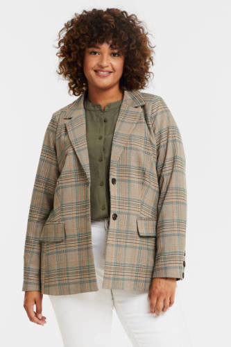 Zoey geruite blazer Jamie beige