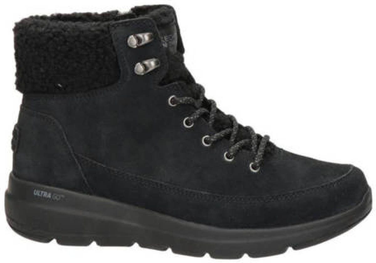 Skechers Go Walk suède veterboots zwart