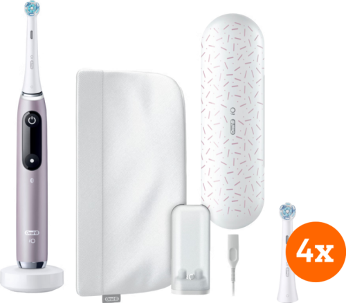 Oral-B iO 9n Rozenkwarts + iO Ultimate Clean opzetborstels (4 stuks)