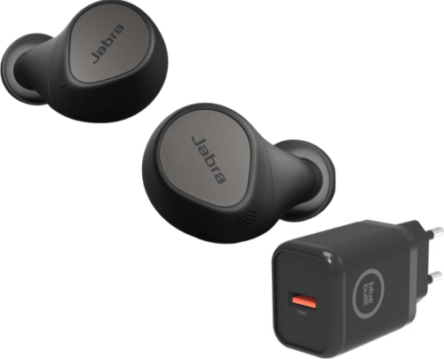 Jabra Elite 7 Pro Titanium Zwart + BlueBuilt Oplader 18W
