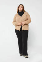 ZINO & JUDY grofgebreid vest beige