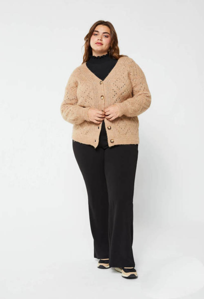 ZINO & JUDY grofgebreid vest beige