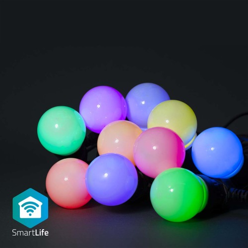 Nedis SmartLife Decoratieve LED | Feestverlichting | Wi-Fi | RGB | 10 LED's | 9.00 m | Android© / IOS