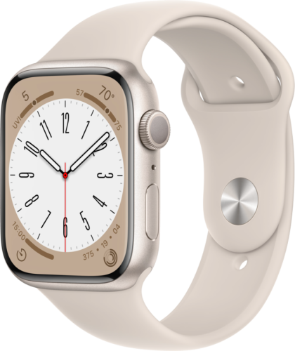 Apple Watch Series 8 GPS 45mm Alu Starlight sportband