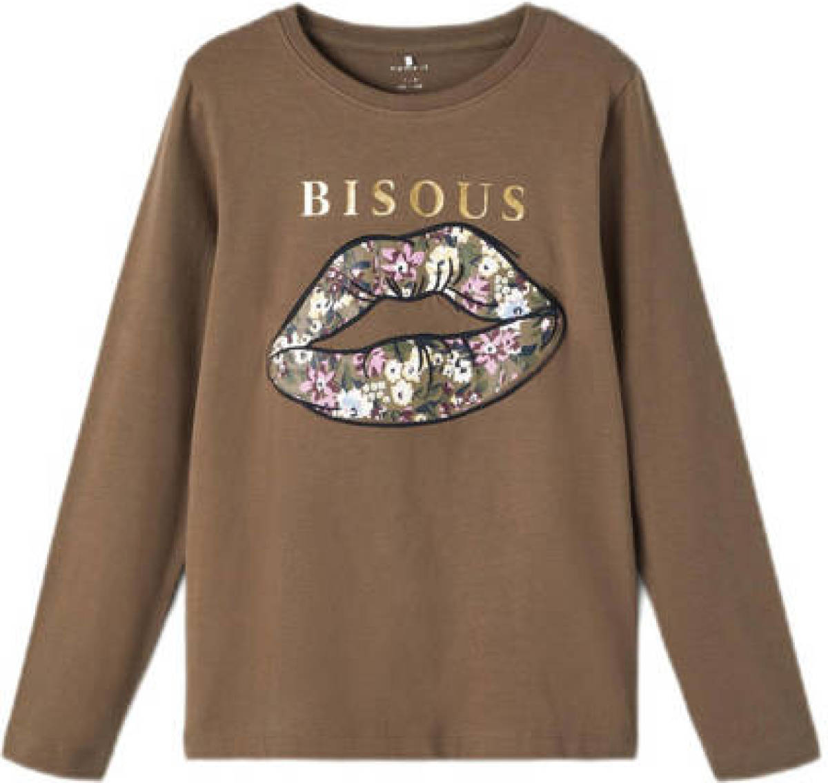 NAME IT longsleeve NKFNANORA van biologisch katoen kakigroen