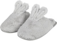 Apollo pantoffels van imitatiebont met bunny oren lichtgrijs