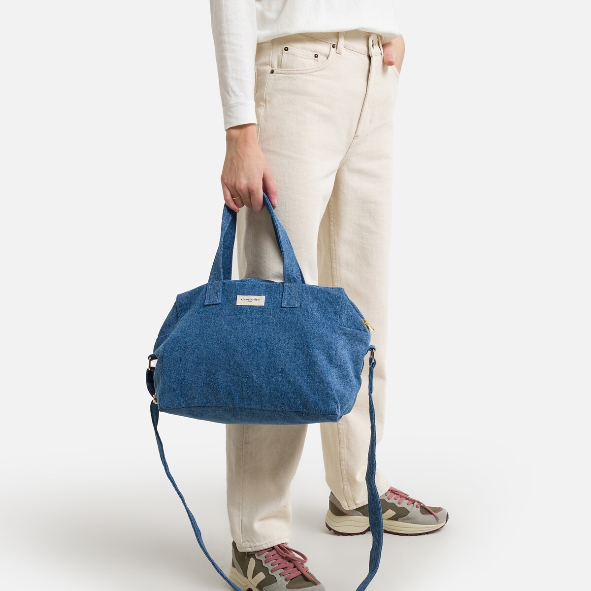 Rive Droite Paris Handtas in stevige stof met schouderriem The City bag