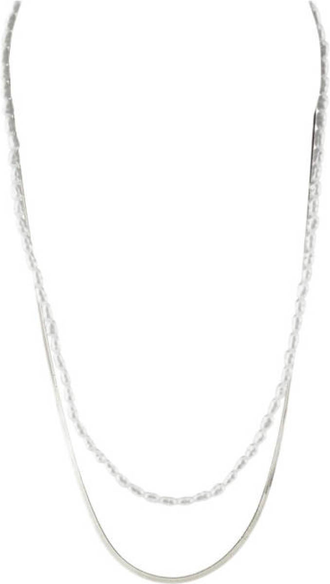 PIECES gelaagde ketting PCNELTUNU zilverkleurig