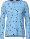 CECIL top Solid Cosy Melange Longsleeve met all over print lichtblauw