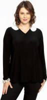 Yoek top DOLCE van travelstof zwart/wit