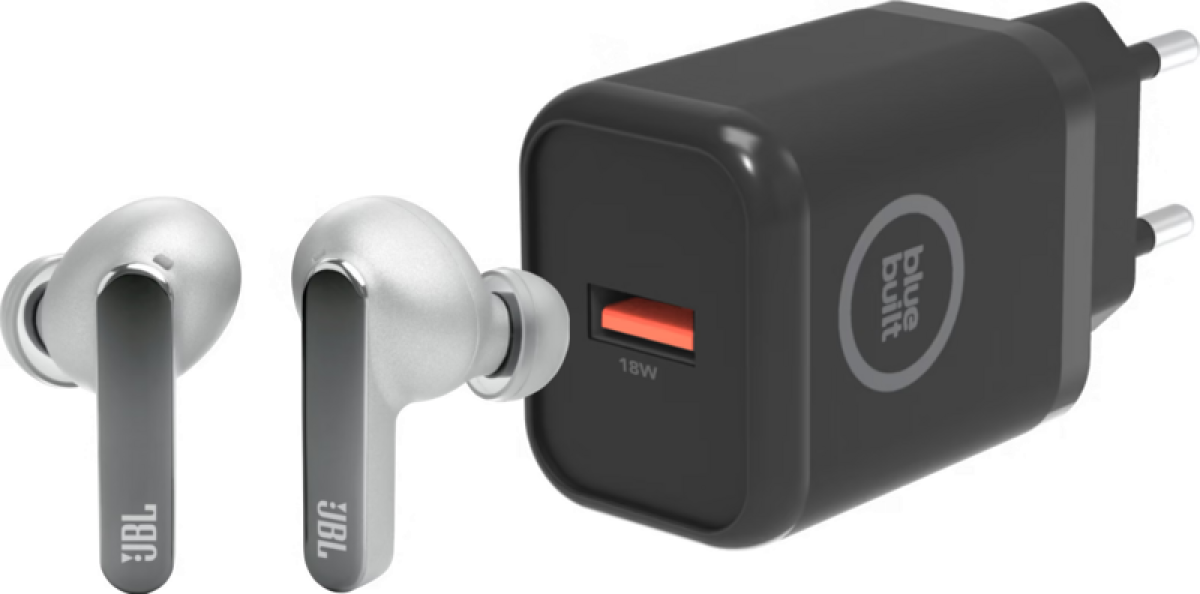 JBL Live Pro 2 Zilver + BlueBuilt Oplader 18W