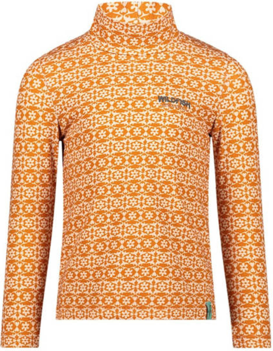 Wildfish longsleeve Kenza met all over print oranje