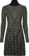 Desigual fijngebreide jurk met grafische print zwart/ecru